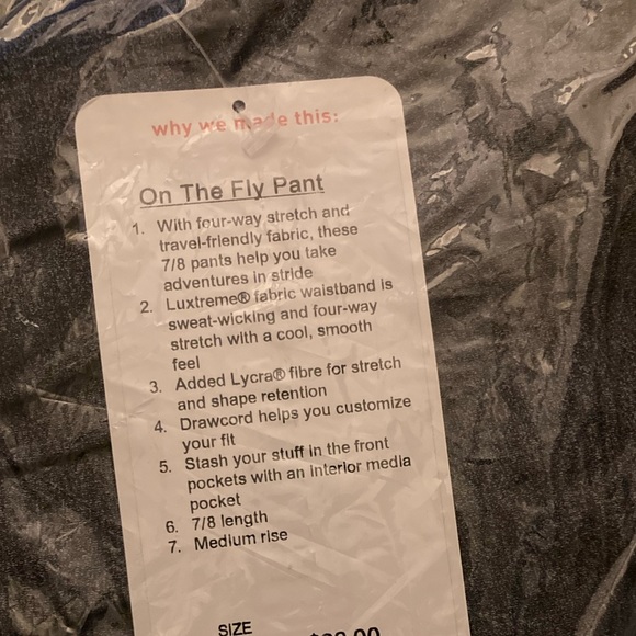 NEW LULULEMON On the Fly 7/8 Pant *NWT *Discontinued - Picture 6 of 7